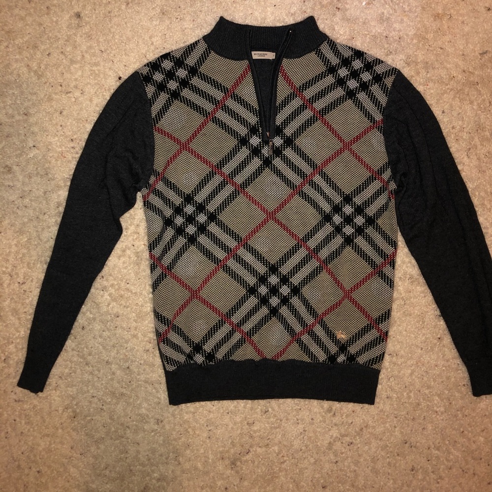 Burberry quarter zip sweater (L)